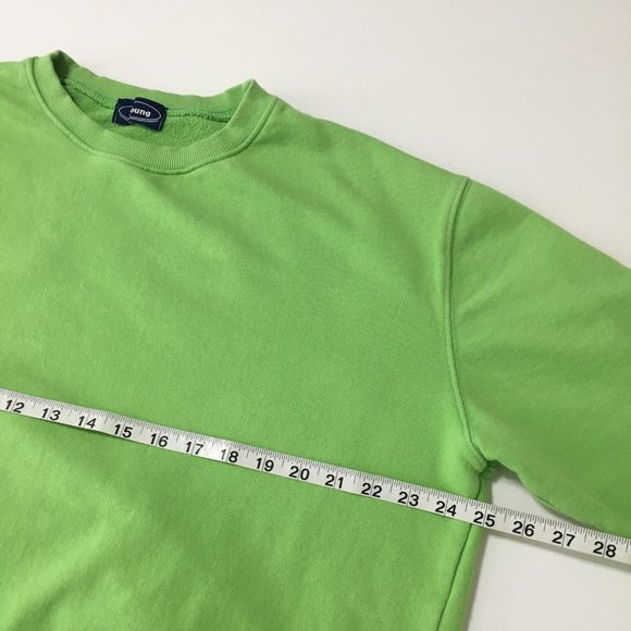 Y2K Loose Fit Korean Fashion Terry Cotton Sweatshirt Green Free Size - Picture 11 of 13